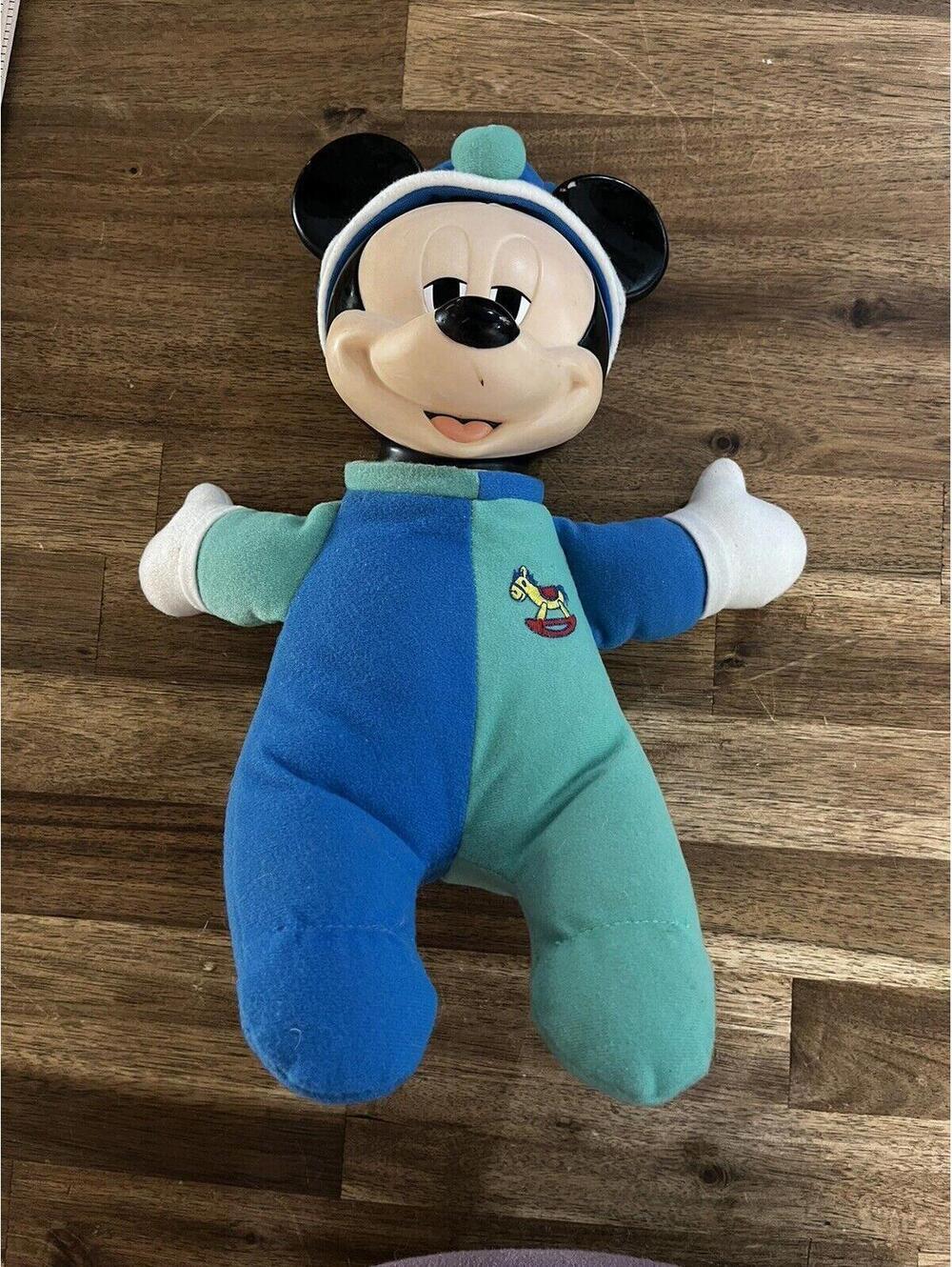 Vintage Baby Mickey Mouse Hug and Glow Glo Mattel Light Up Doll Plush Disney